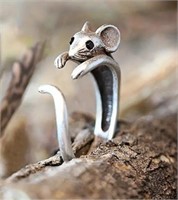 Cute Rodent Silver Plated Ring