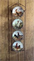 12” Assorted Rooster Plate Wall Decoration, 4