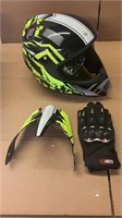 XL Motocross Bike Helmet , Gloves , Goggles .