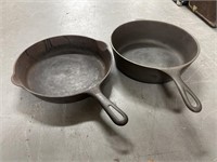 2 #8 WAGNER & GRISWALD CAST IRON PANS