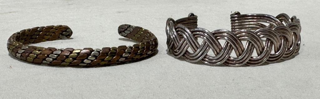 Copper & Brass Silver Metal Bracelets