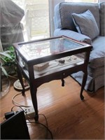 SHADOW BOX END TABLE (CONTENTS NOT INCLUDED)