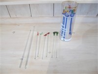 LOT OF 14 GLASS COCKTAIL STIRERS