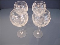 4 LARGE WATERFORD GOBLETS WHEAT PATTERN X4