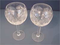 2PC LARGE WATERFOD GOBLETS BOW PATTERN