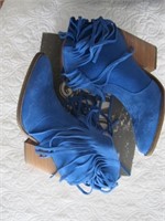 DINGO NEW IN BOX BLUE SUADE TASSEL BOOTS