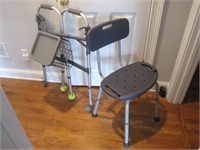 WALKER AND SHOWER CHAIR BOTH ARE ADJUSTABLE