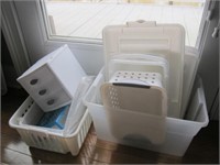 LOT OF PLASTIC TUBS AND ORGANIZER