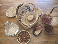 LOT MISC BASKETS, LARGE BASKET IS 18" TALL