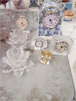 5 PIECE CLOCKS 2 PC CANDLE HOLDERS