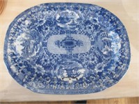 LARGE VICTORIA PLATTER BLUE & WHITE ALL CLEAN