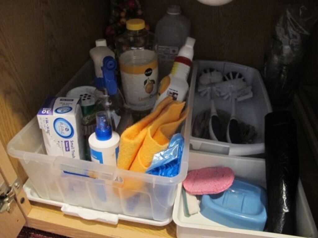 UNDER SINK CLEANING SUPPLIES LOT