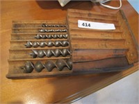 ANTIQUE DRILL BITS & WOOD BOX