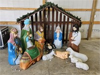Large Nativity Scene Blowmold Set