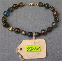 Vintage gold filled and multi colored stone bracel