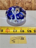 Joe St Clair Glass Paperweight - Elwood Indiana