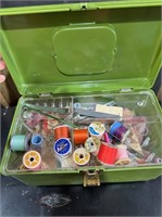 Green Plastic Sewing Kit in Box