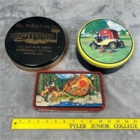 3 Vintage Metal Storage Tins