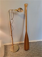 MID-CENTRY MODERN FLOOR LAMP - SOLID WOODEN OAR