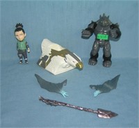 Group of action figures and accessories