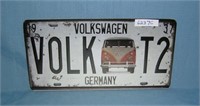 Volkswagen Germany License plate size retro style