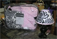 Bed cover and matching lamp set