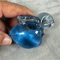 VTG Cobalt Blue Bunny Art Glass Figurine