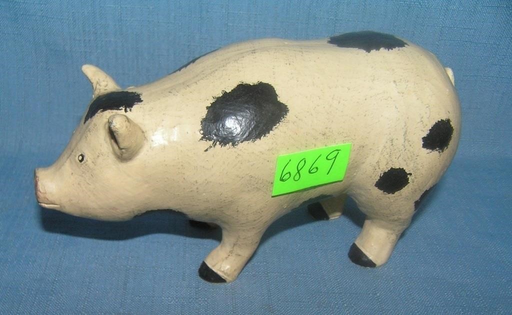 Hand painted spotted decorative pig
