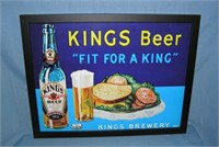 Kings Beer fit for a king framed advertising sign