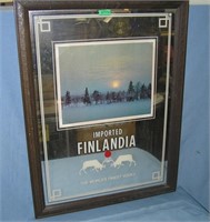 Imported Finlandia framed mirrored advertising sig
