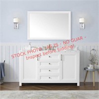 HDC Sandon 46x30in Framed Vanity Mirror, White