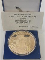 4ozt Silver .999 Walking Liberty Round Gold Layere