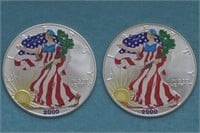 2 - Colorized ASE Silver Eagles