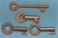 4 Brass Old Railroad Train Keys