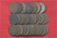 Roll of 1800s Indian Head Cents