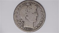 1913 Liberty Head Barber Half Dollar