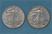 1943 and 1944 Walking Liberty half Dollars