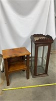 Antique Display Case and Side Table