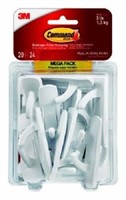 Command Hooks Medium 3lb Capacity White 20 Hooks