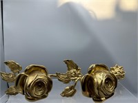 Brass metal curtain tie back holders