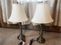 Pair of Bronze Finish Table Lamps