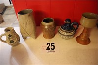 (5) Pieces of Hand Made Pottery (1 Has a