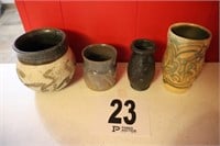 (4) Pieces of Hand Made Pottery(R1)