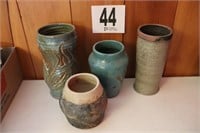 (4) Hand Made Pottery Vases(R1)