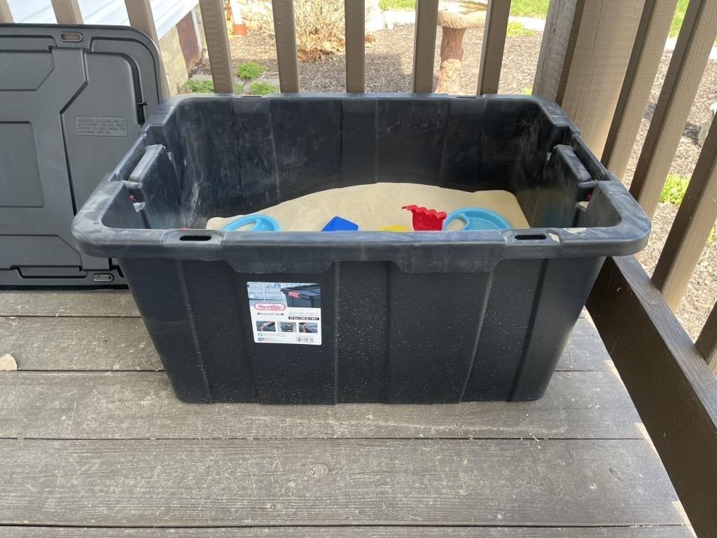 Tote of Sand and Sand Toys