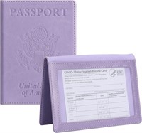R9274  MIAODAM Passport Holder PU Leather, Purple.