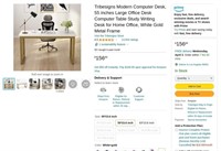 W4075  Tribesigns Modern Office Desk, 55 inch Whit