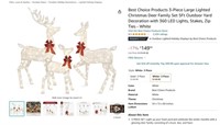 WFF2043  3Pc Lighted Christmas Deer Set, White