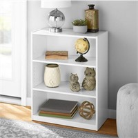 B3556  3-Shelf Bookcase with Shelves, White