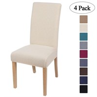 R9228  Smiry Dining Chair Covers, Beige, 4 Pack
